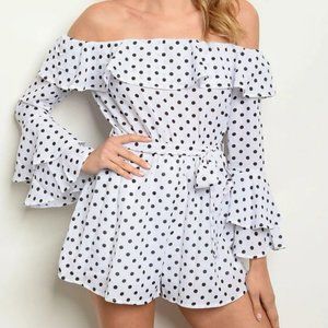 Nina Polka Dot Ruffle Romper